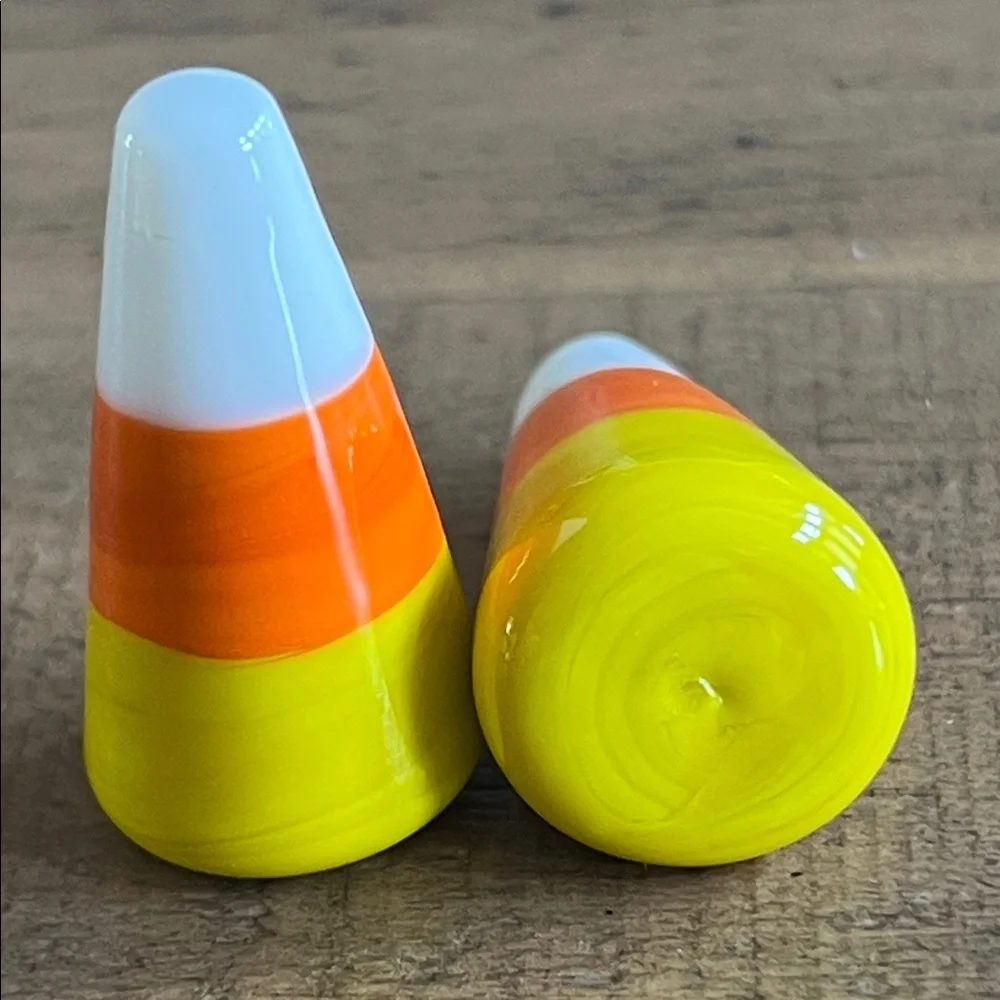 Ceramic Ghost Candy Dish w/Ceramic Candy Corn & Styrofoam Pumpkins